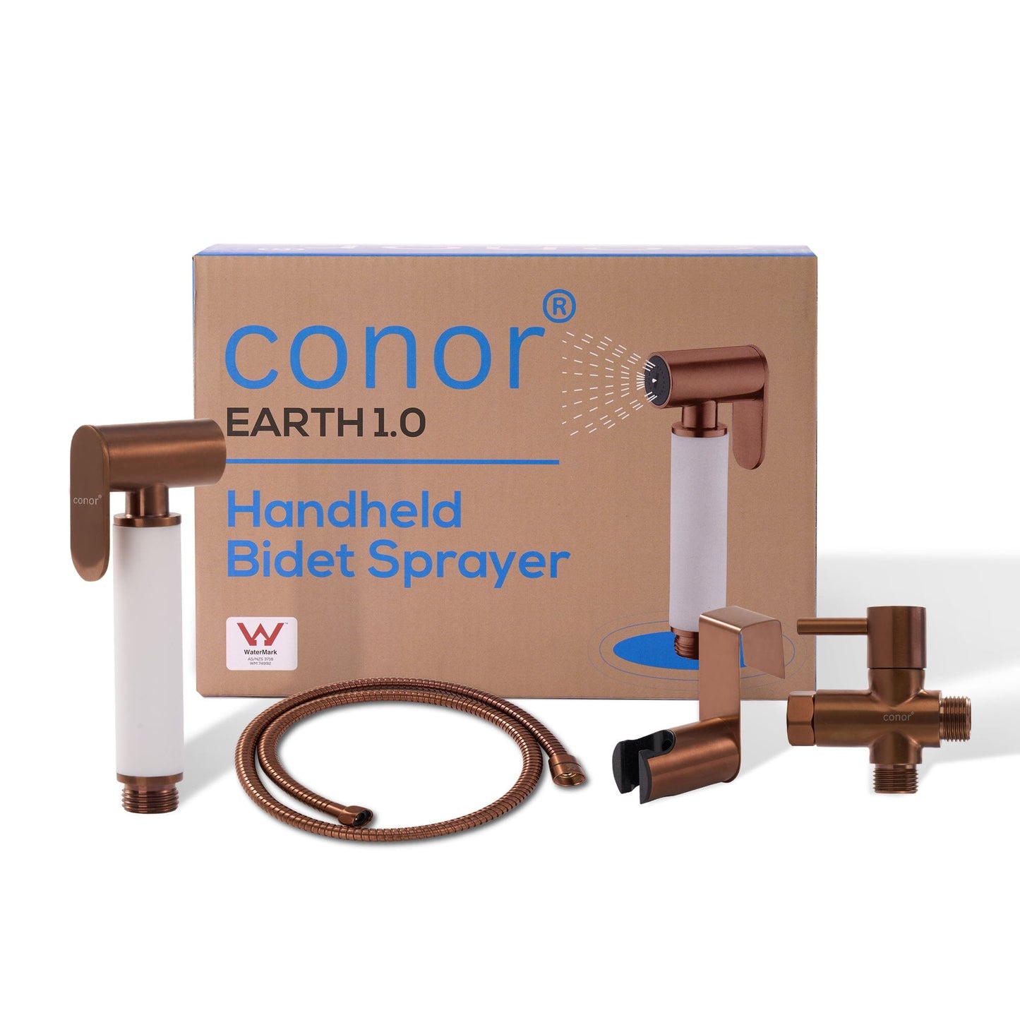 Conor Earth 1.0 Rose Gold Handheld Bidet Spray with Installation Kit conors.com.au