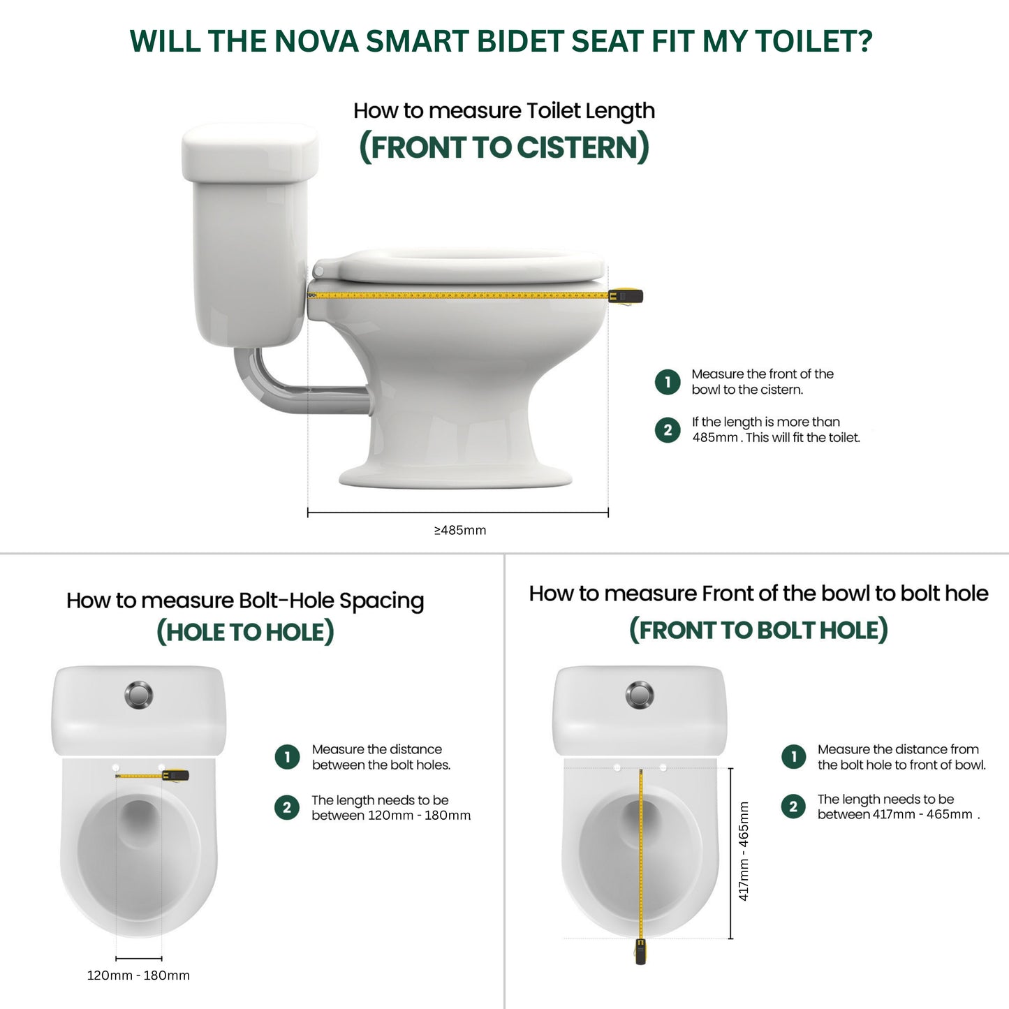 Conor Nova Smart Bidet Seat with Side Panel & Installation Kit Conor