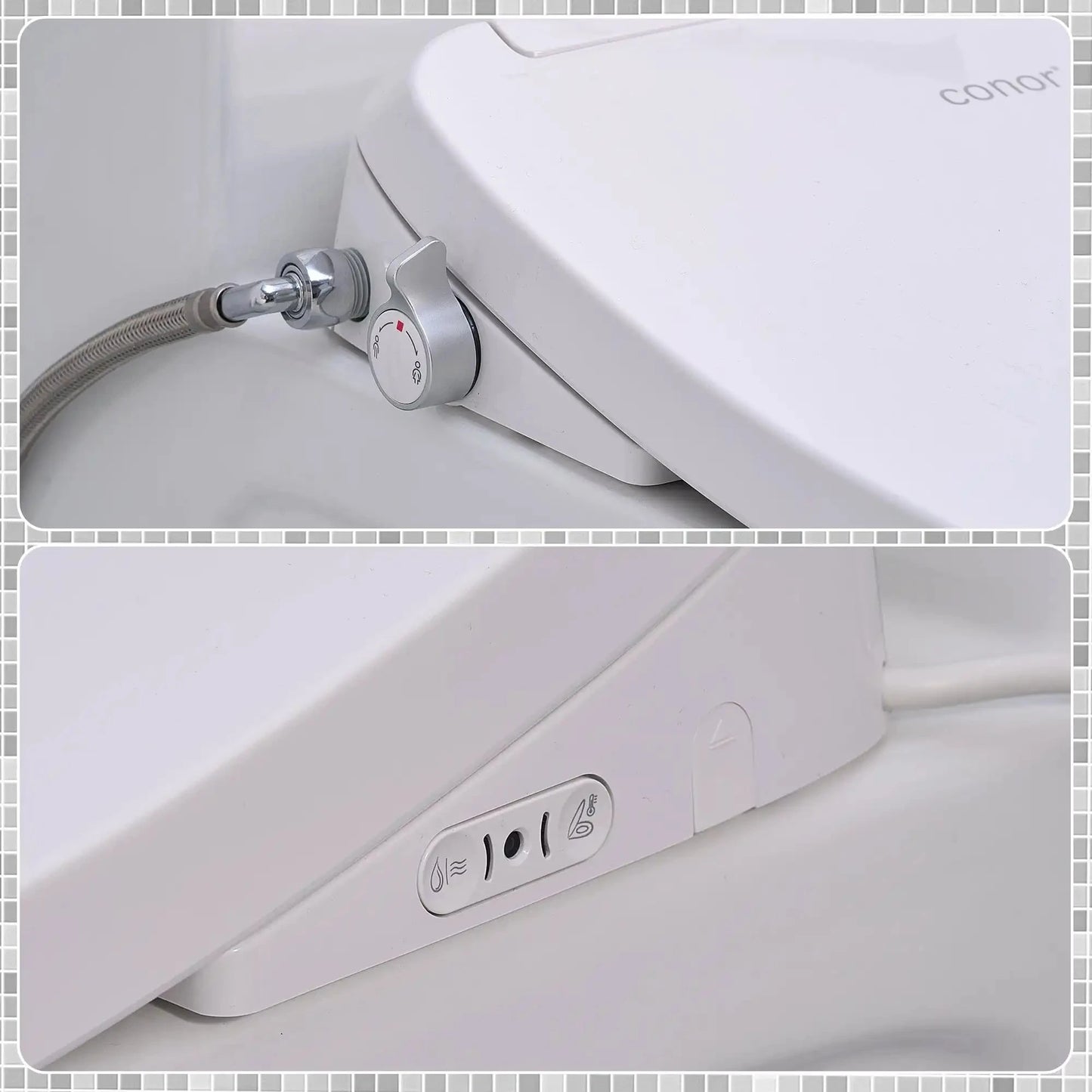 Conor Premium D Shape Heated Smart Bidet Toilet Seat with Installation Kit CONOR BIDET