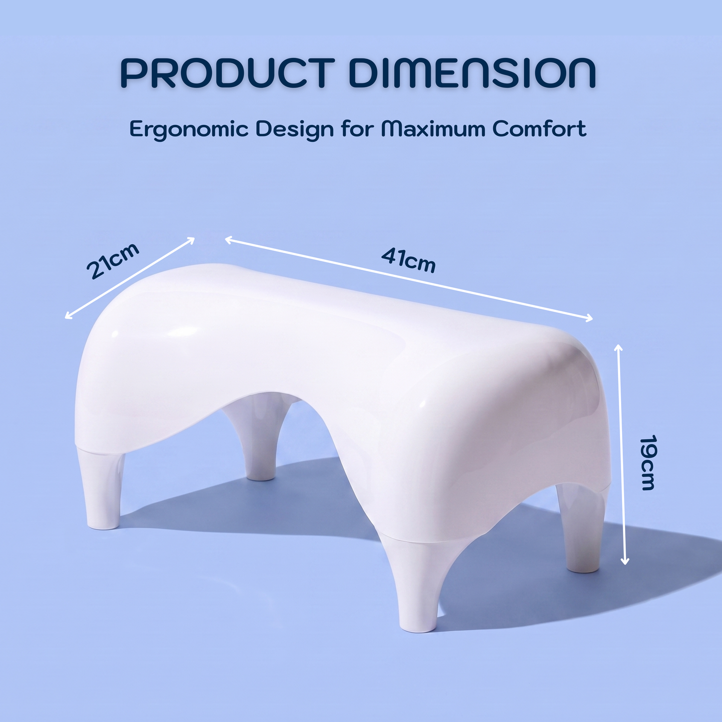 Conor Eco Toilet Foot Stool with Ergonomic Modern Design White