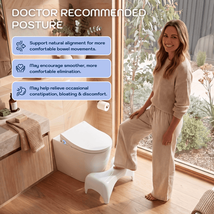 Conor Eco Toilet Foot Stool with Ergonomic Modern Design & Wooden Foot Finish