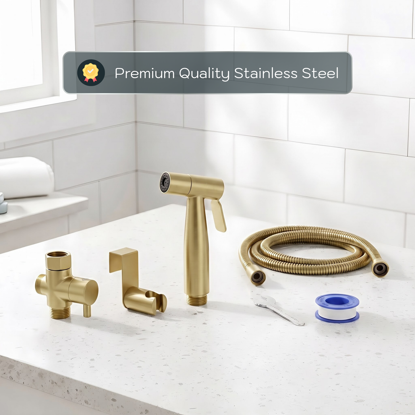 Conor Ember Gold Handheld Bidet Spray with Installation Kit