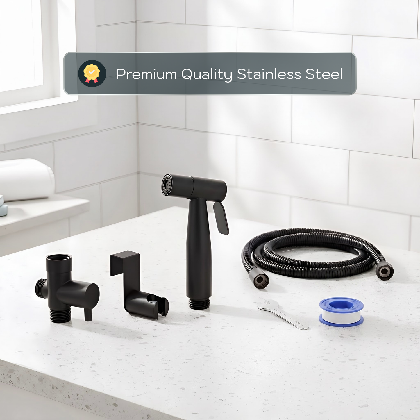 Conor Ember Black Handheld Bidet Spray with Installation Kit