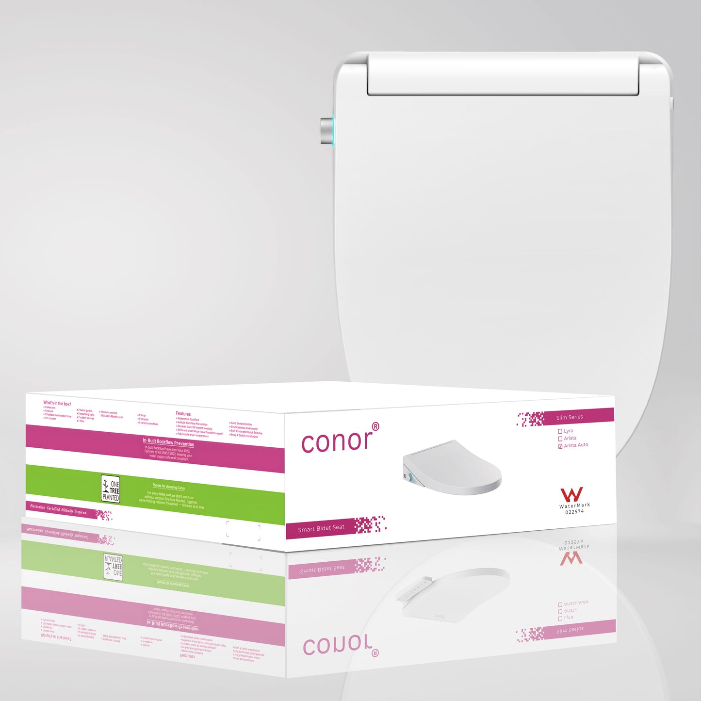 Conor Arista Smart Bidet Seat with Auto Open/Close & Installation Kit Conor 