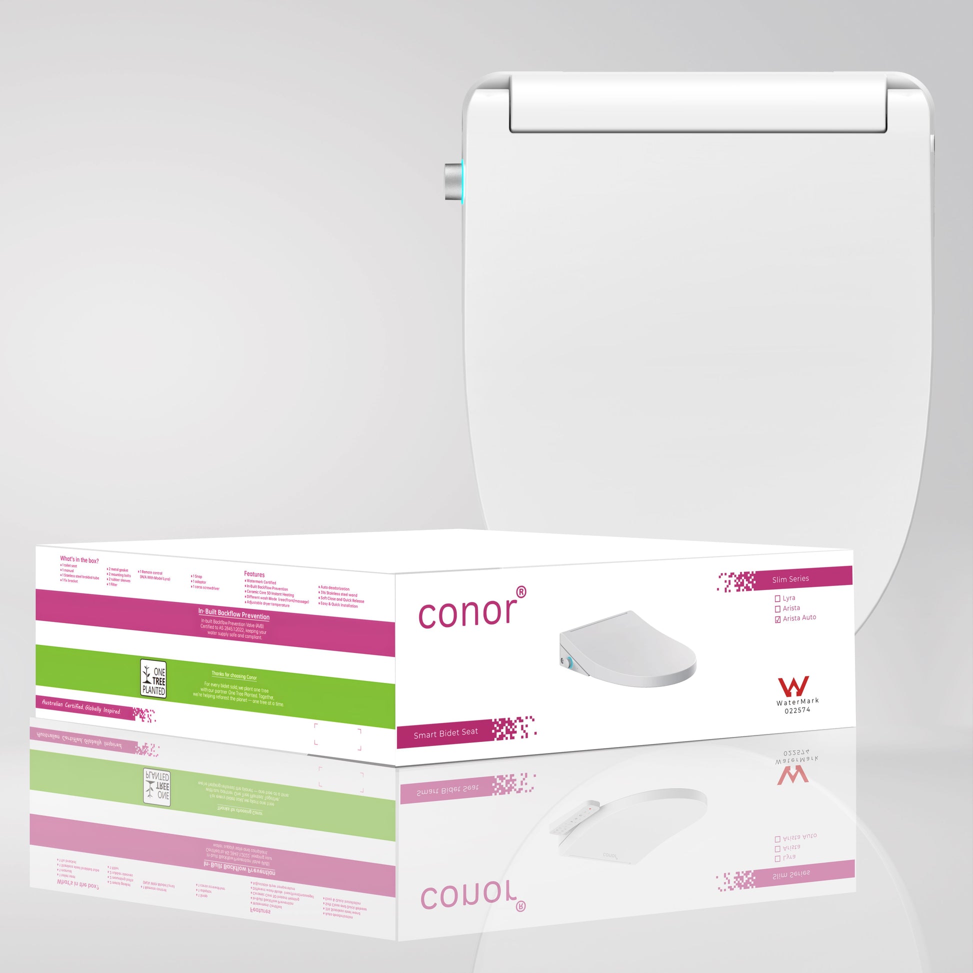 Conor Arista Smart Bidet Seat with Auto Open/Close & Installation Kit Conor 