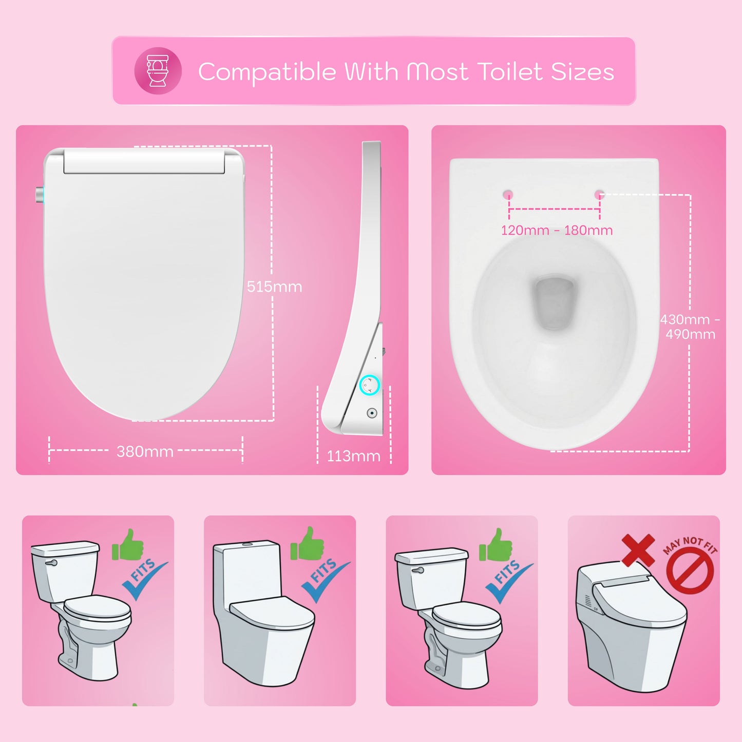 Conor Arista Smart Bidet Seat with Auto Open/Close & Installation Kit Conor 