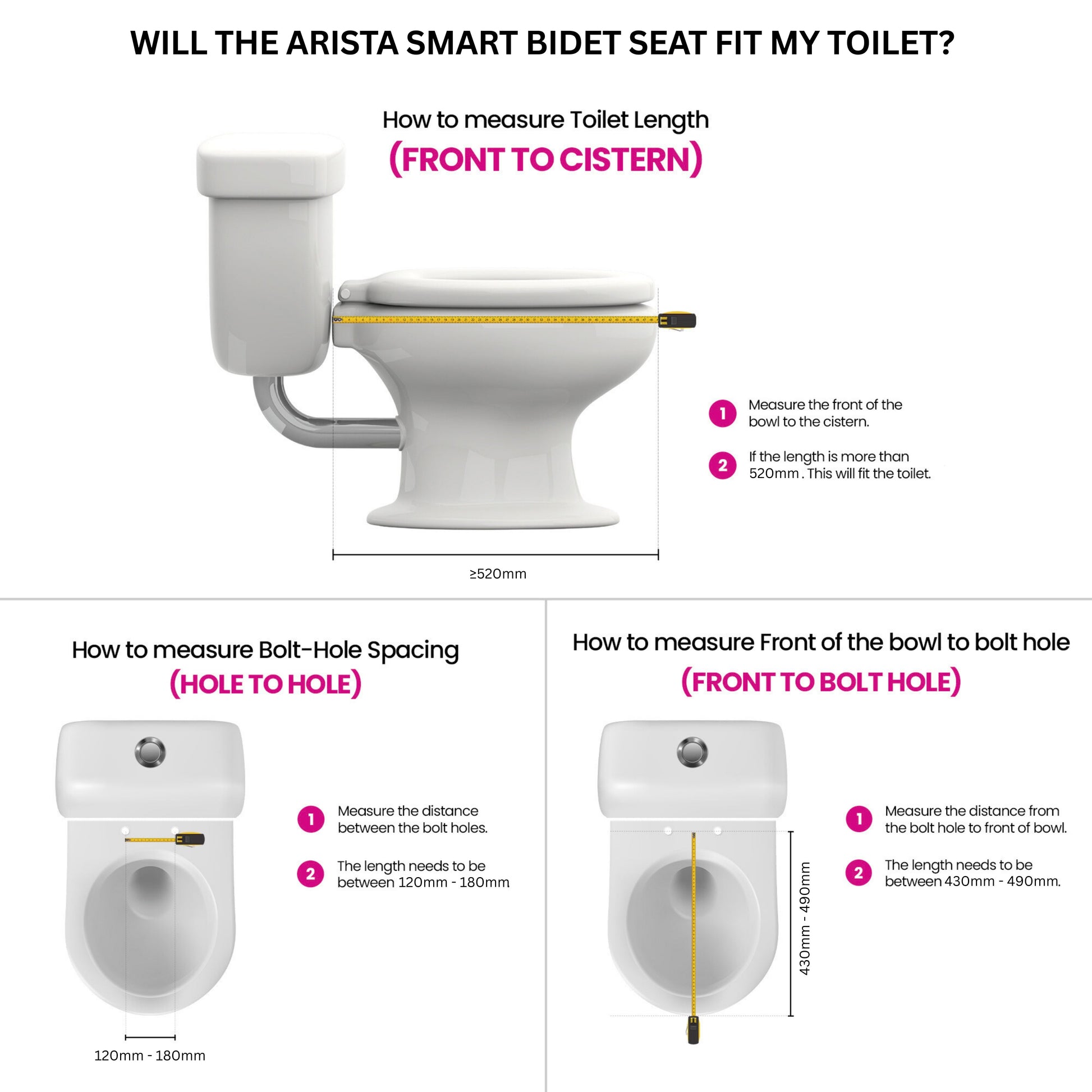 Conor Arista Smart Bidet Seat with Installation Kit Conor 