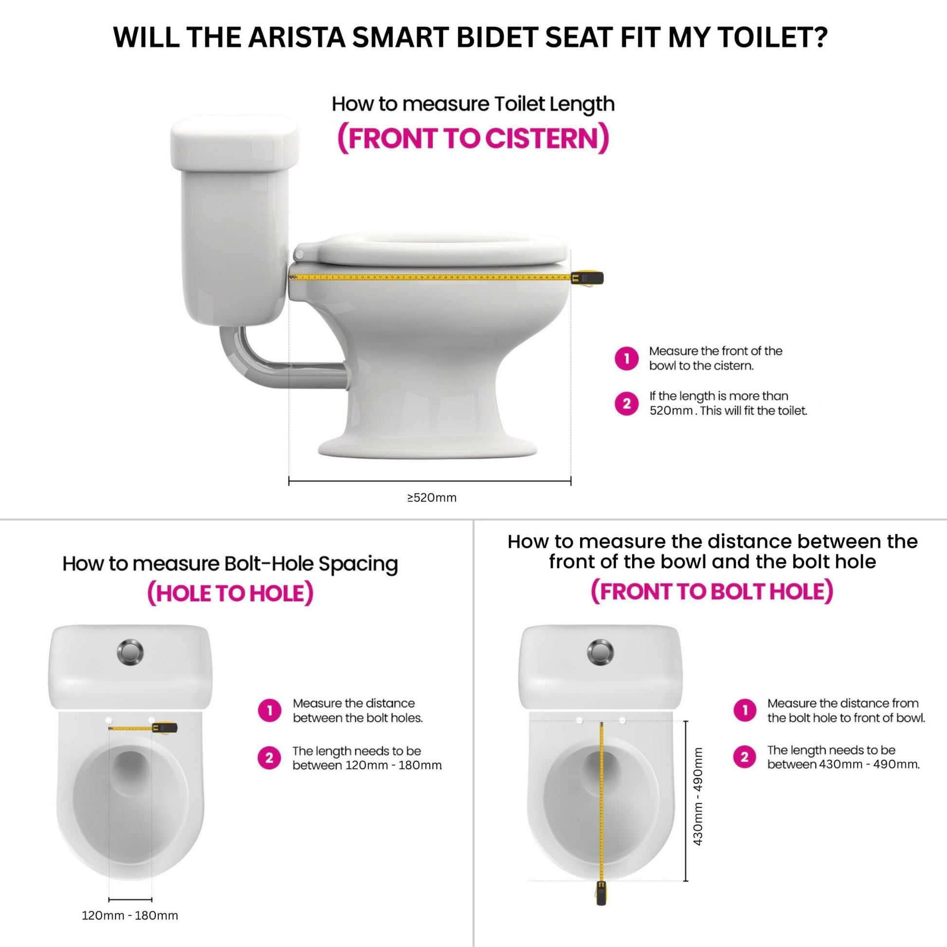 Conor Arista Smart Bidet Seat with Installation Kit Conor 