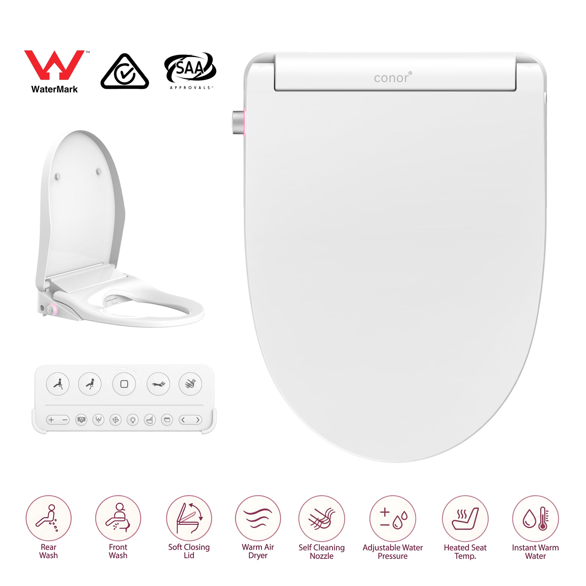 Conor Arista Smart Bidet Seat with Installation Kit Conor 