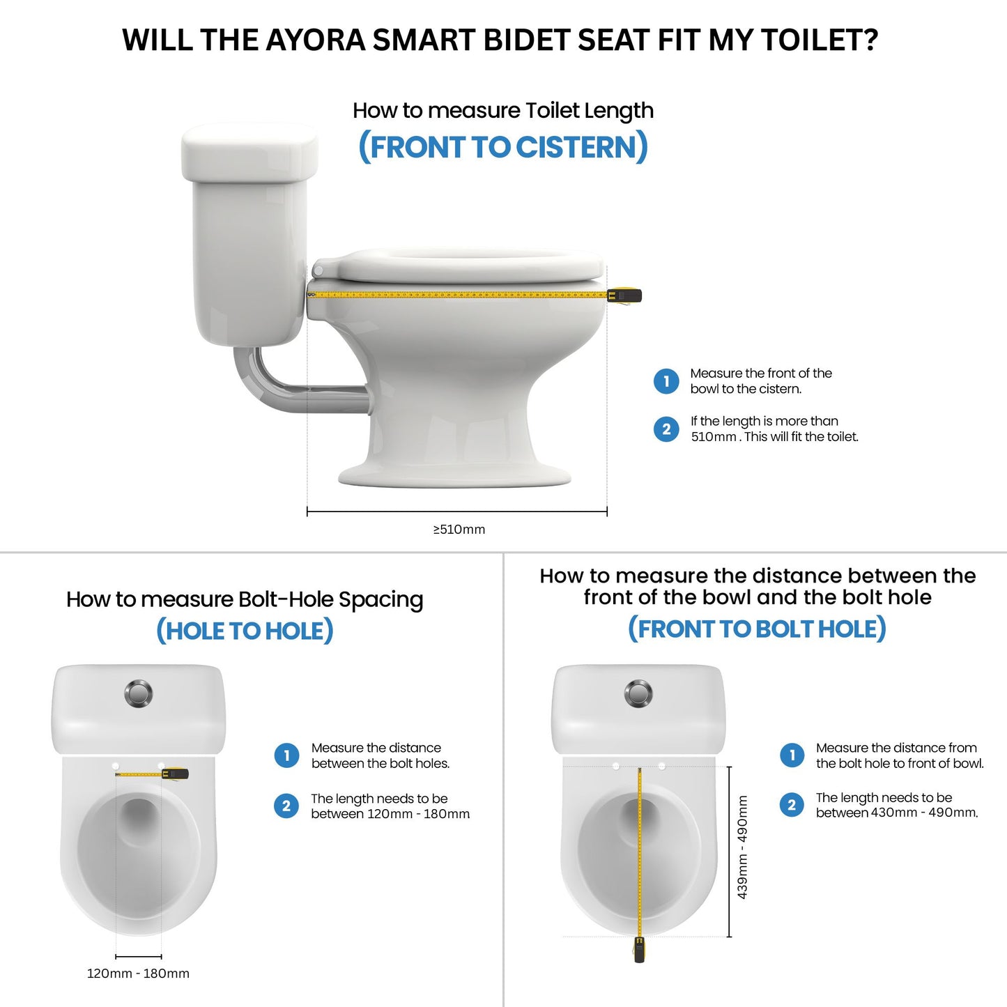 Conor Ayora Smart Bidet Seat with Auto Open/Close & Installation Kit Conor 