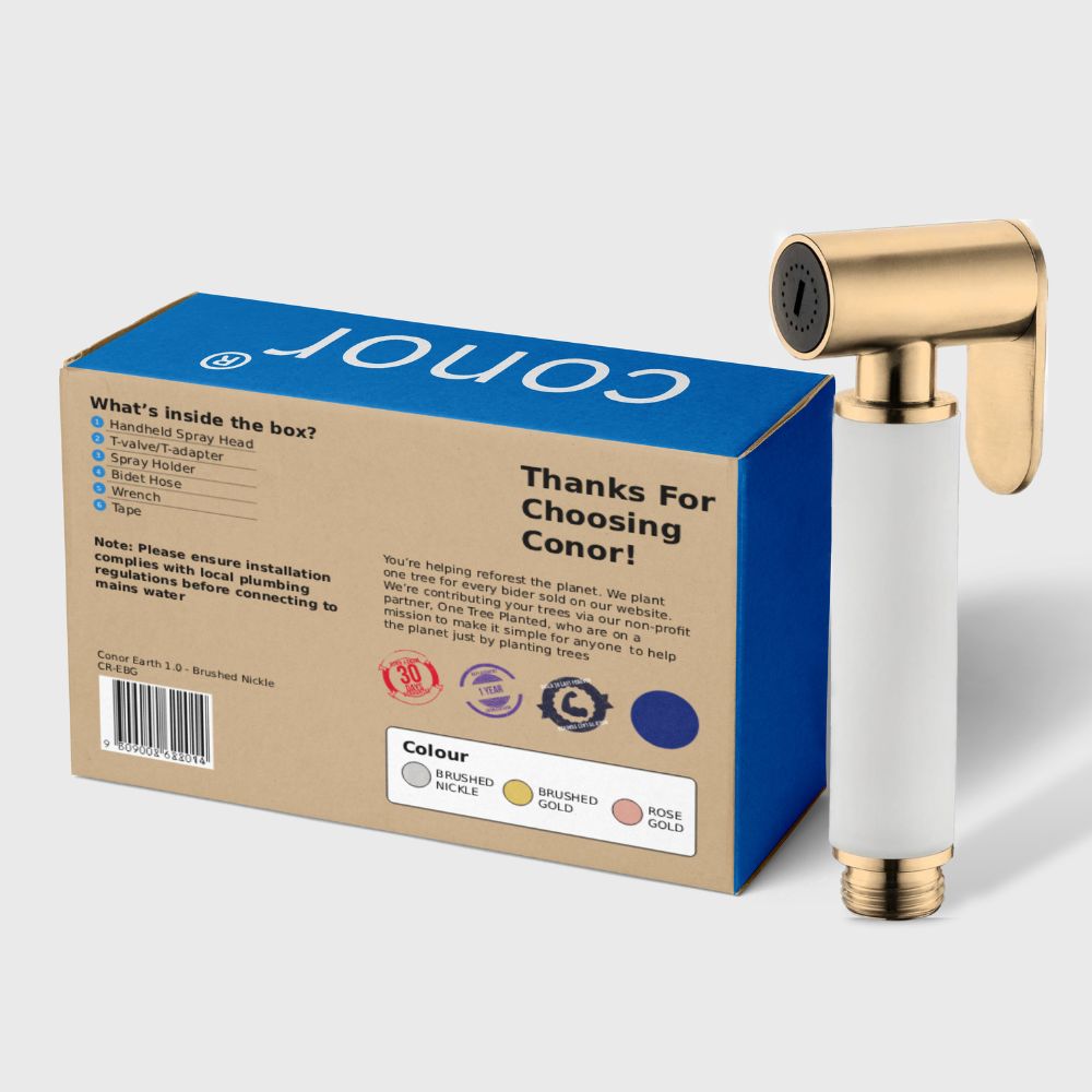Conor Earth 1.0 Gold Handheld Bidet Spray with Installation Kit conors.com.au 
