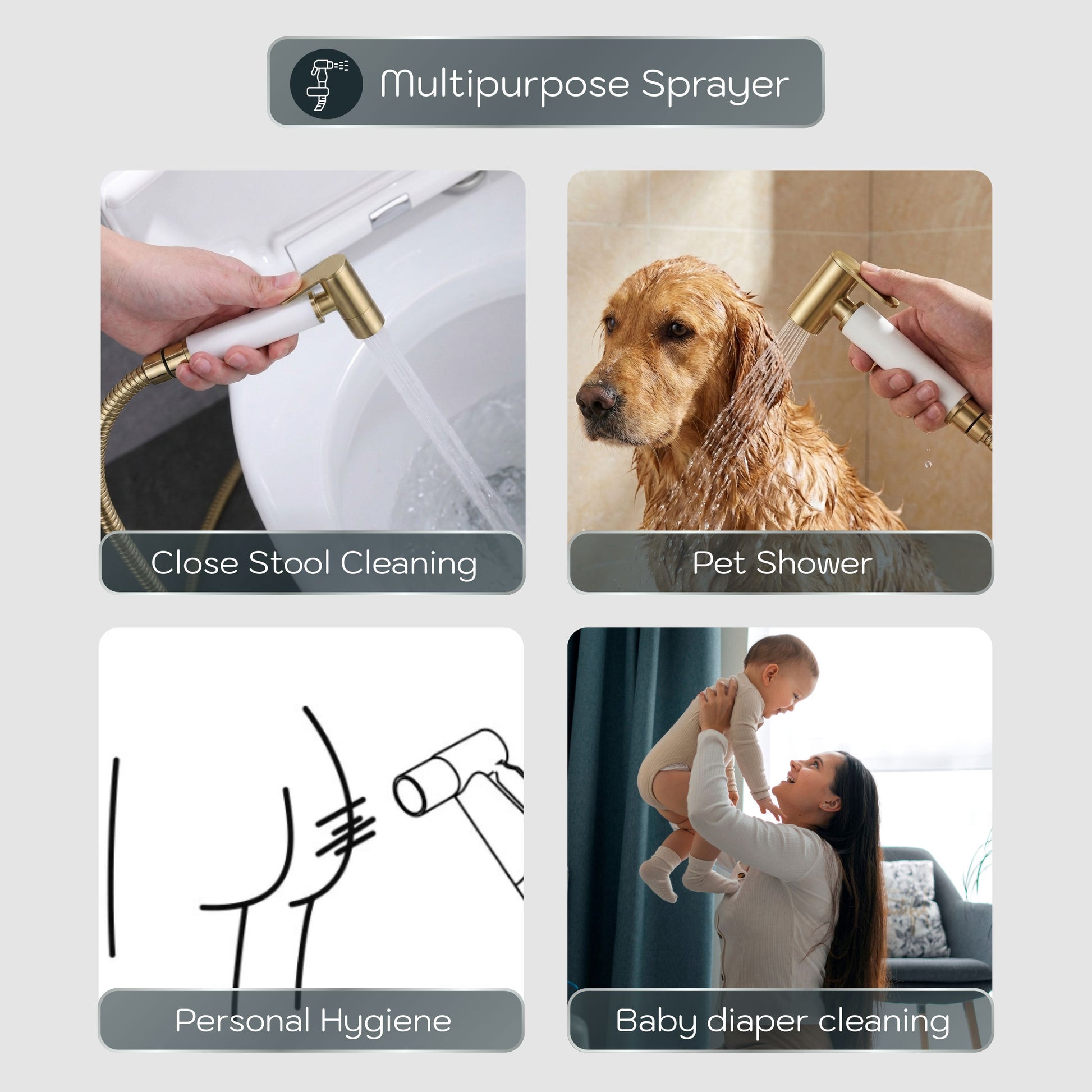 Conor Earth 1.0 Gold Handheld Bidet Spray with Installation Kit conors.com.au 