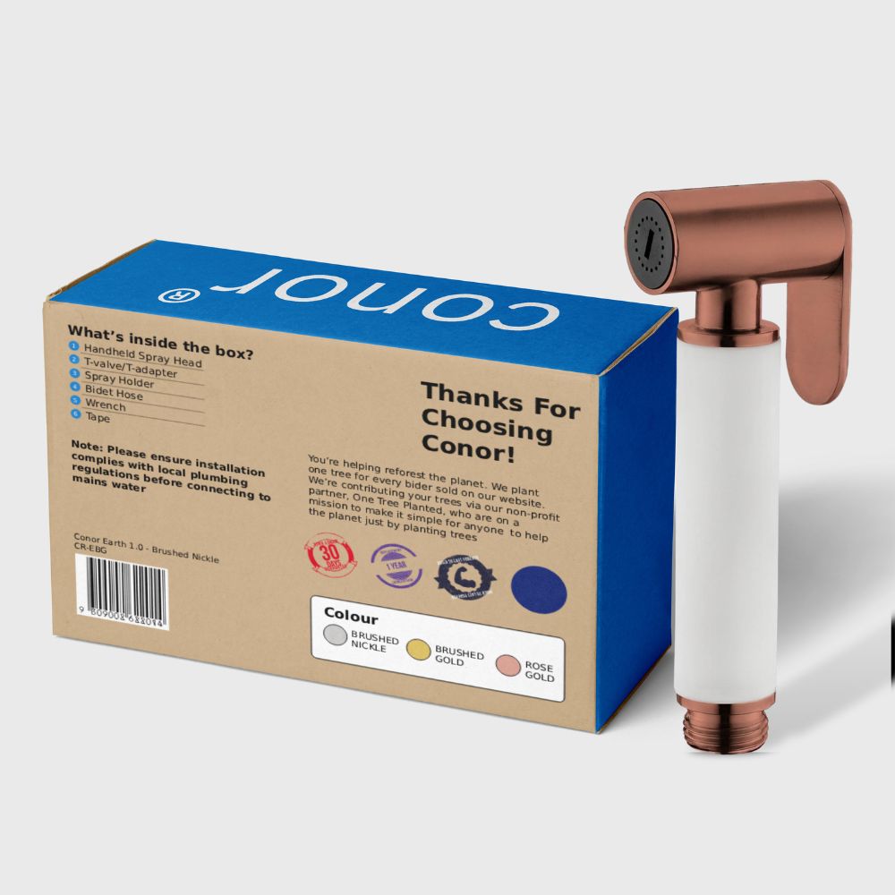 Conor Earth 1.0 Rose Gold Handheld Bidet Spray with Installation Kit conors.com.au 