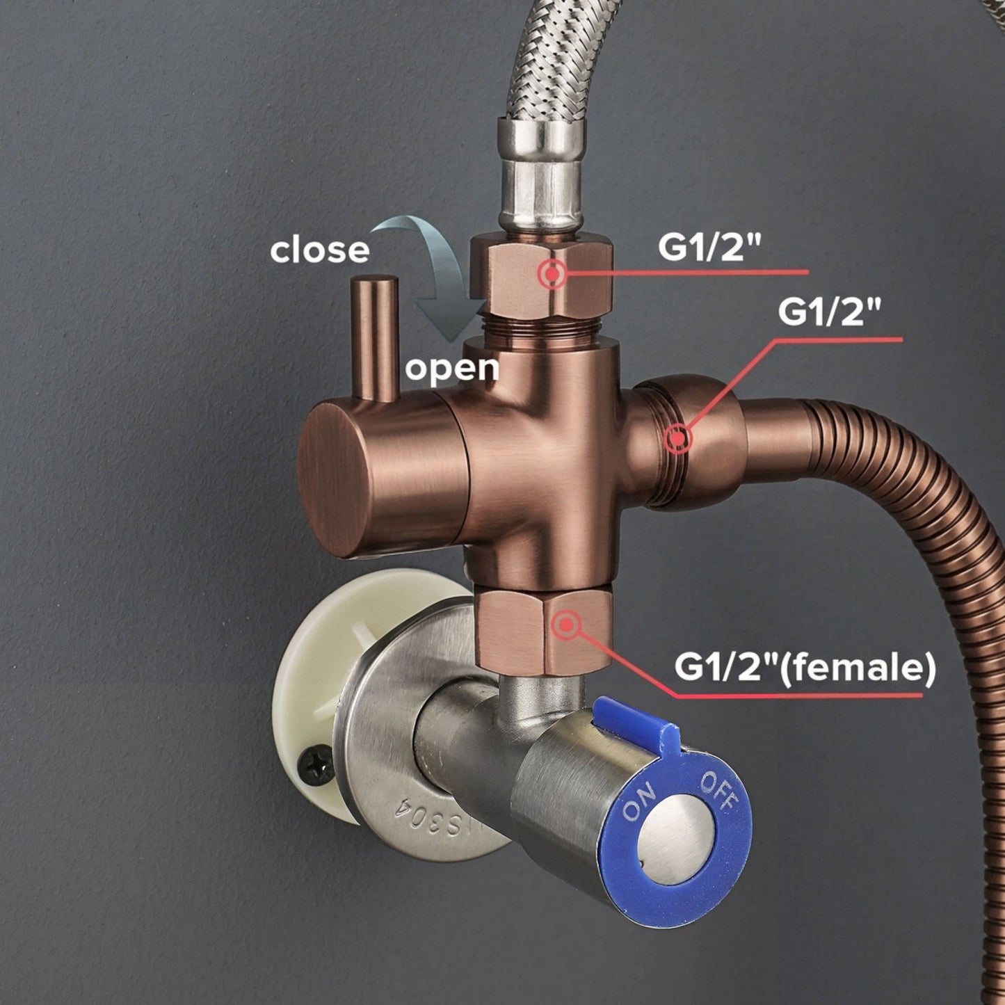 Conor Earth 1.0 Rose Gold Handheld Bidet Spray with Installation Kit conors.com.au 