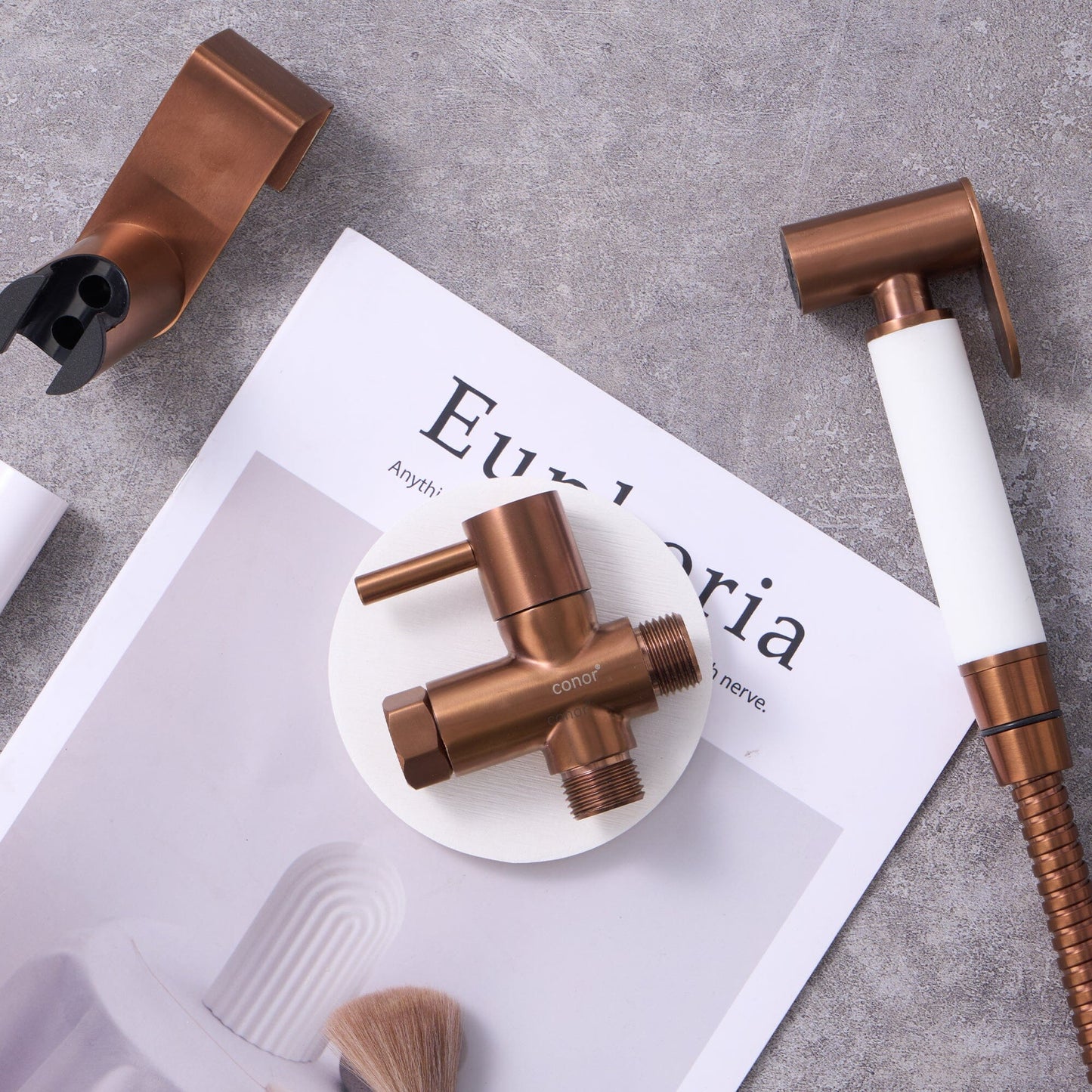 Conor Earth 1.0 Rose Gold Handheld Bidet Spray with Installation Kit conors.com.au 