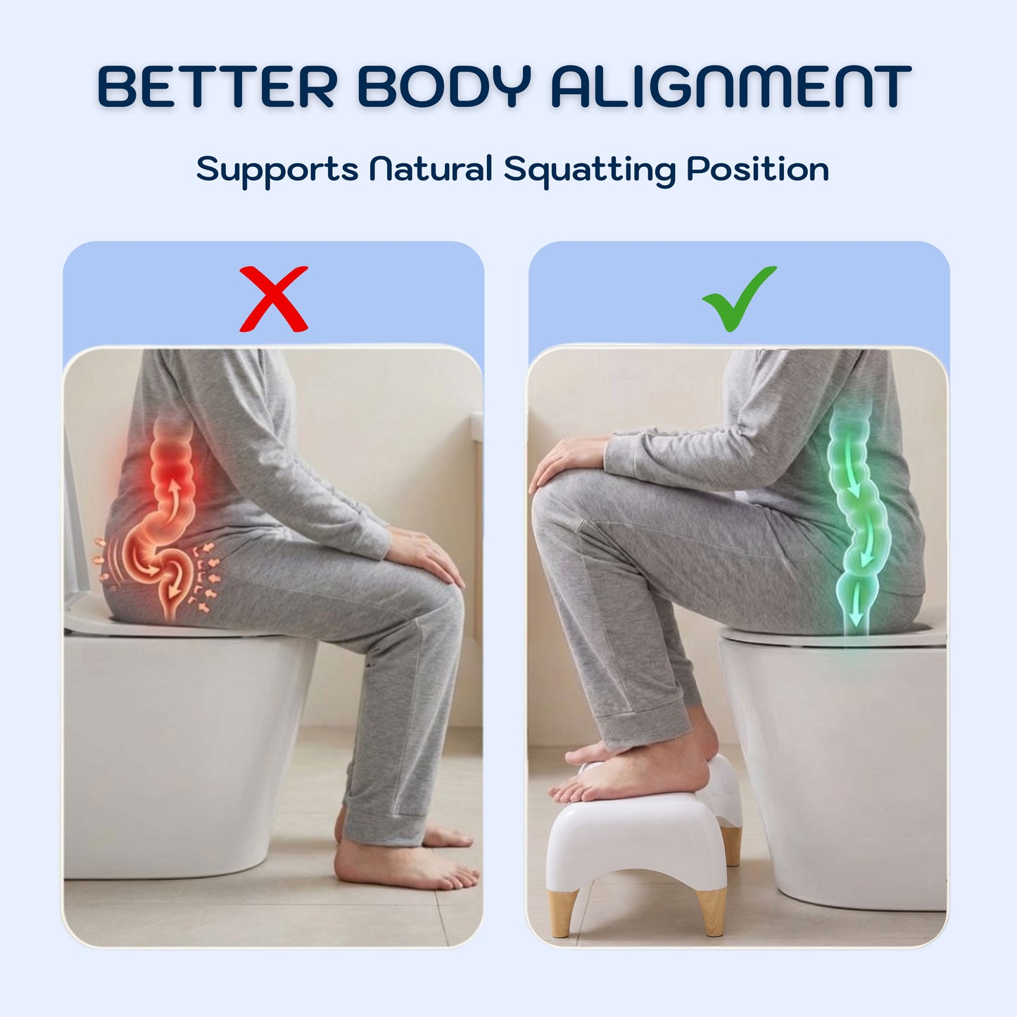 Conor Eco Toilet Foot Stool with Ergonomic Modern Design & Wooden Foot Finish Conor 