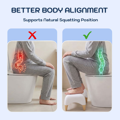Conor Eco Toilet Foot Stool with Ergonomic Modern Design & Wooden Foot Finish Conor 