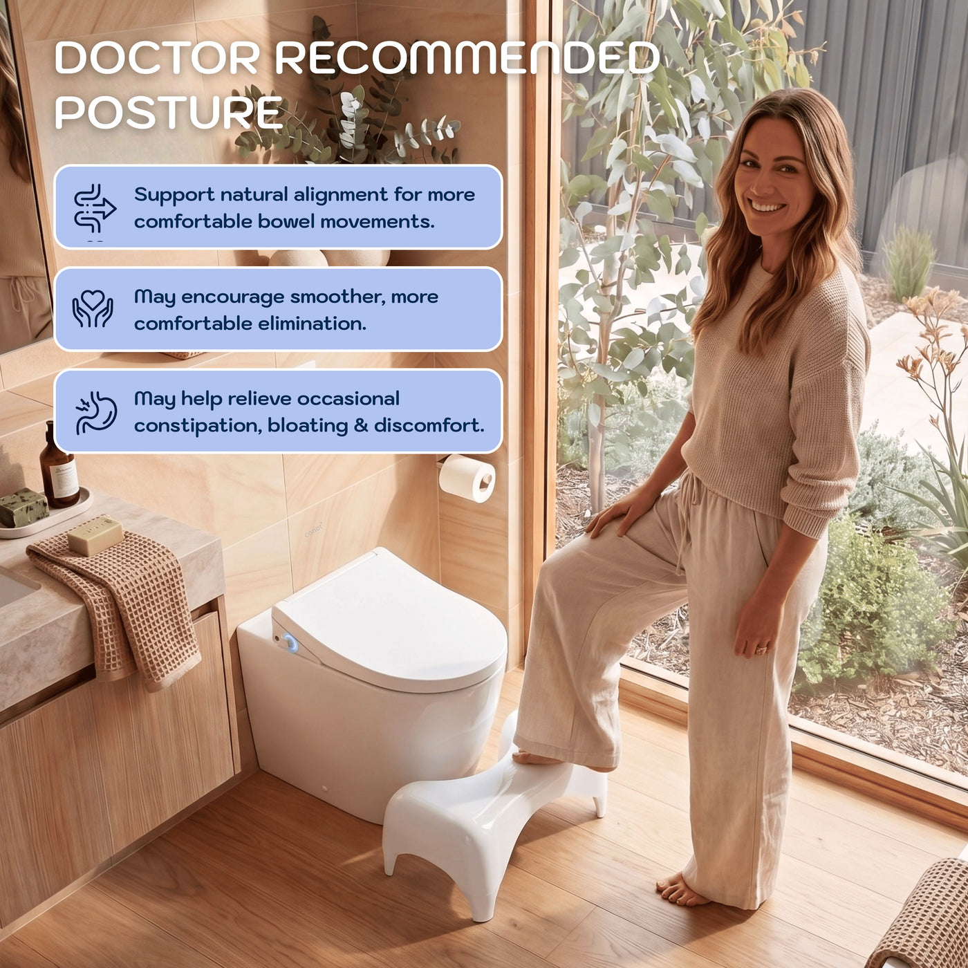 Toilet Foot Stool and Bowel Movement Comfort