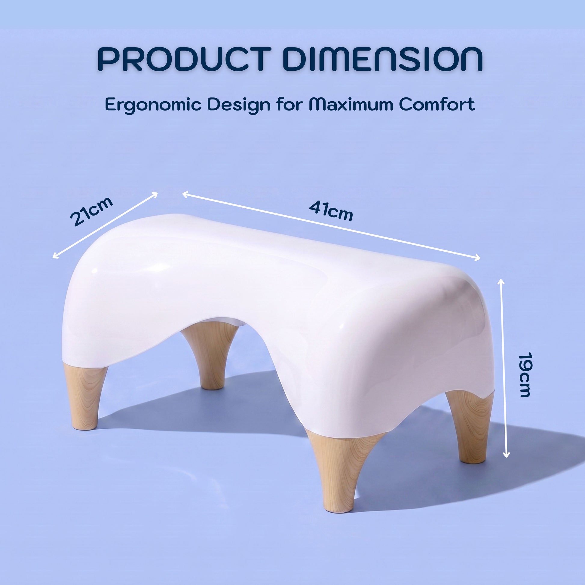 Conor Eco Toilet Foot Stool with Ergonomic Modern Design & Wooden Foot Finish Conor 