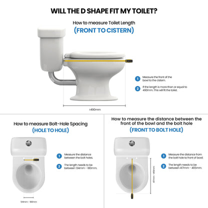 Conor Elara Non Electric D Shape Bidet Toilet Seat with Installation Kit conors.com.au 