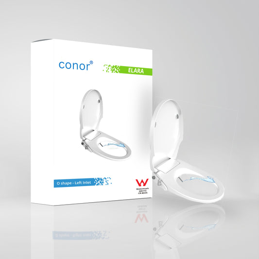 Conor Elara Non Electric O Shape Bidet Toilet Seat with Installation Kit conors.com.au Left Water Inlet 