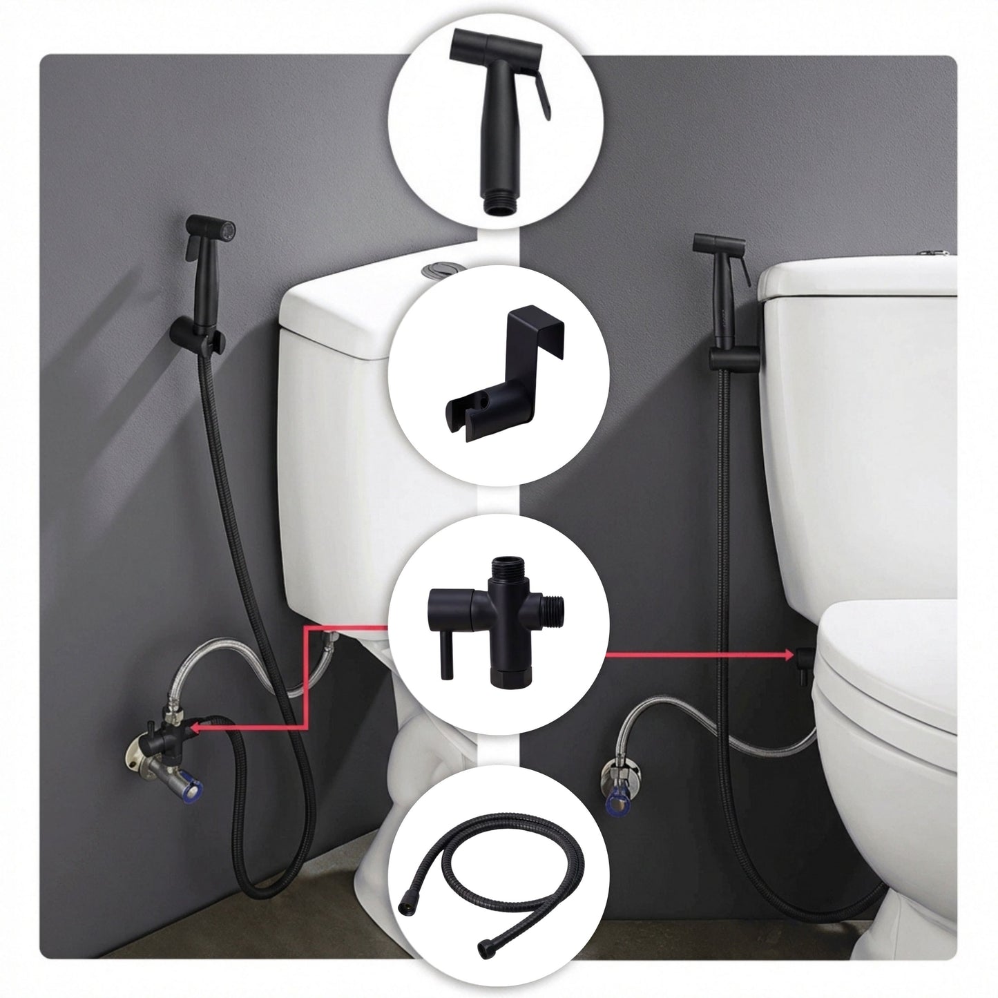 Conor Ember 1.0 Black Handheld Bidet Spray with Installation Kit conors.com.au 