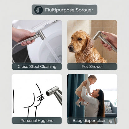 Conor Ember 1.0 Silver Handheld Bidet Spray with Installation Kit conors.com.au 