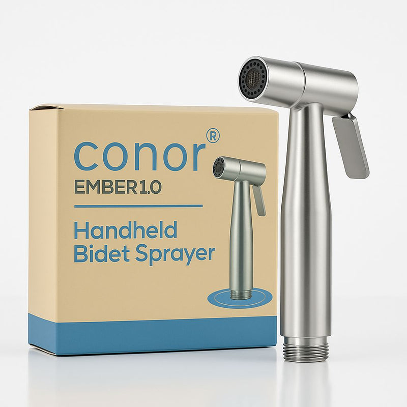 Conor Ember 1.0 Silver Handheld Bidet Spray with Installation Kit conors.com.au 