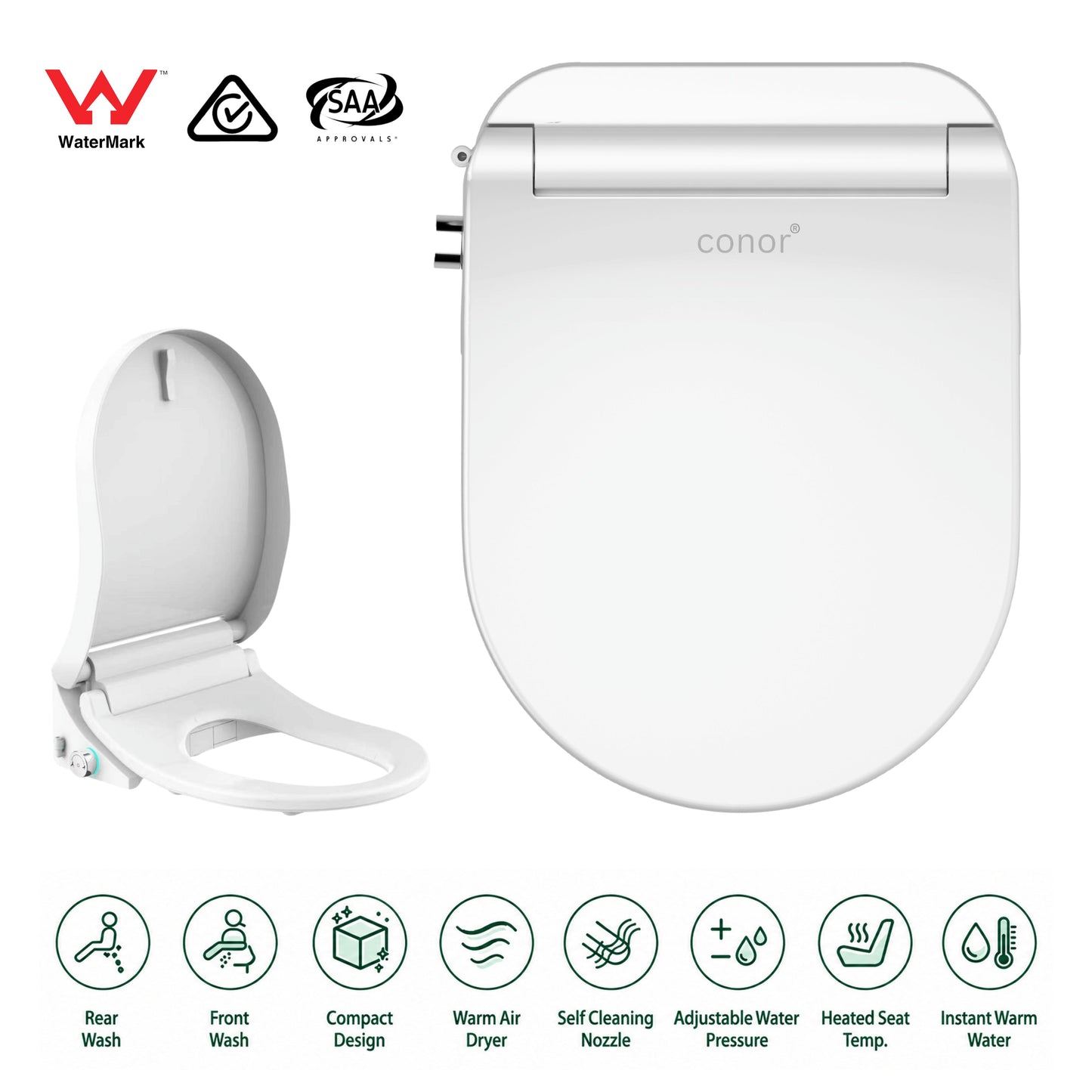 Conor Nova Smart Bidet Seat with Remote Control & Installation Kit Conor 