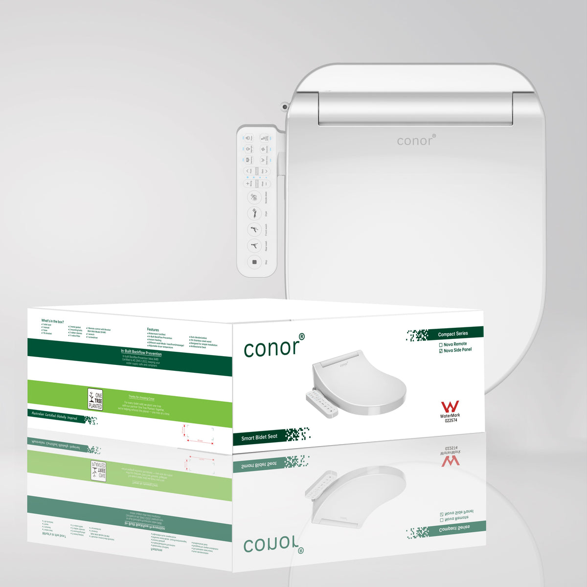 Conor Nova Side Panel Electric Bidet Seat with Built-In Controls