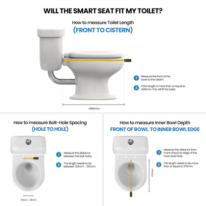 Conor Premium D Shape Heated Smart Bidet Toilet Seat with Installation Kit CONOR BIDET 