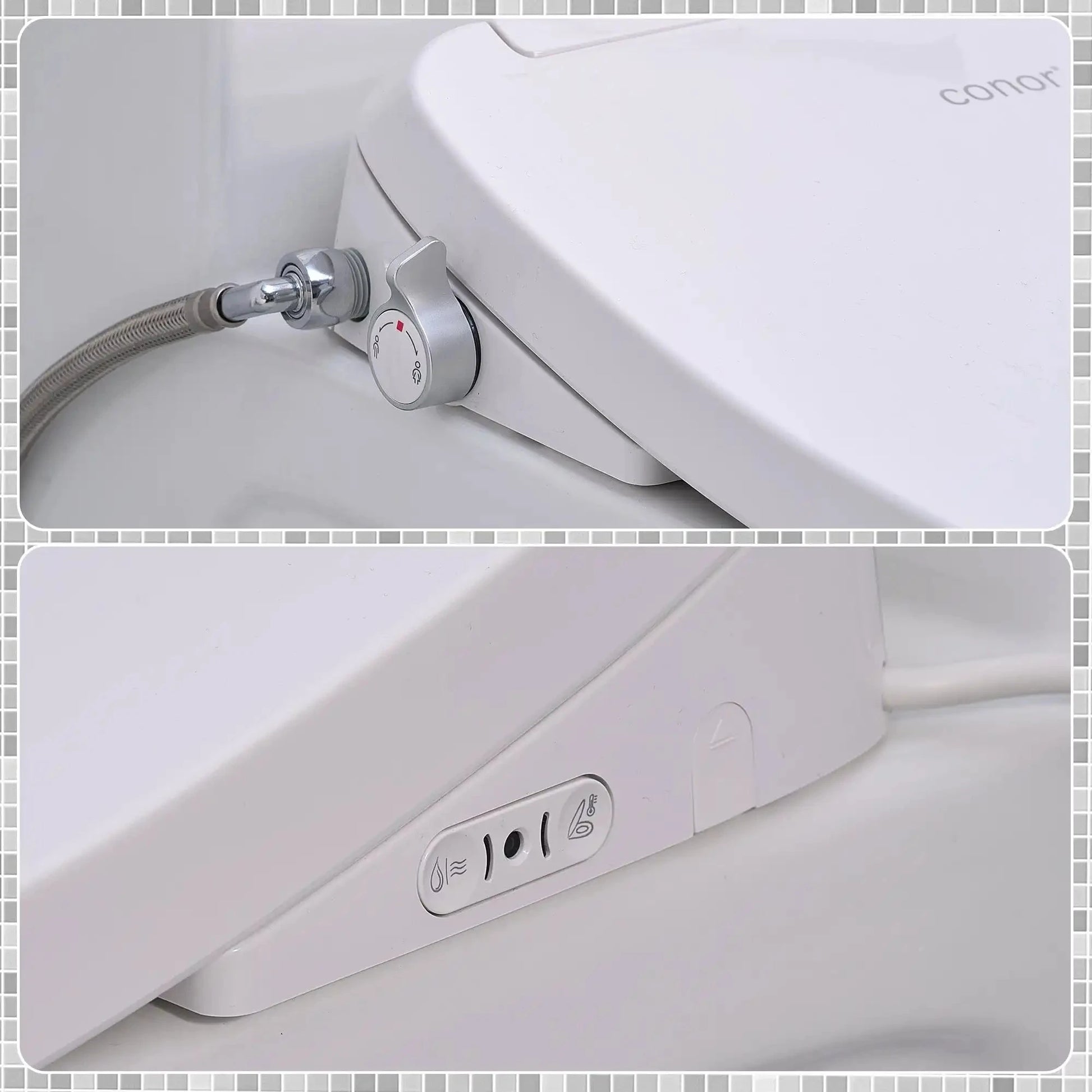 Conor Premium D Shape Heated Smart Bidet Toilet Seat with Installation Kit CONOR BIDET 