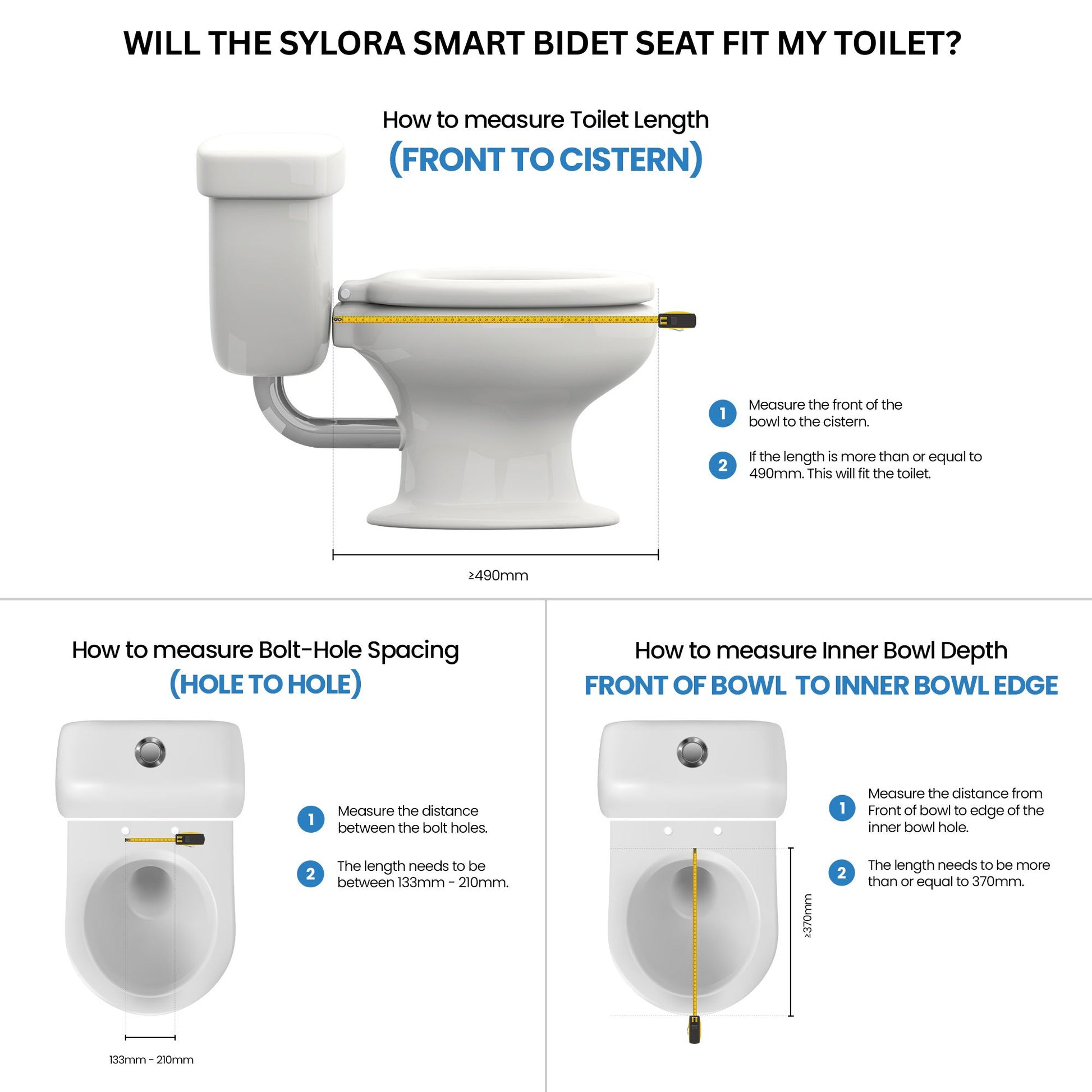 Conor Sylora Smart Bidet Toilet Seat with Installation Kit CONOR BIDET 