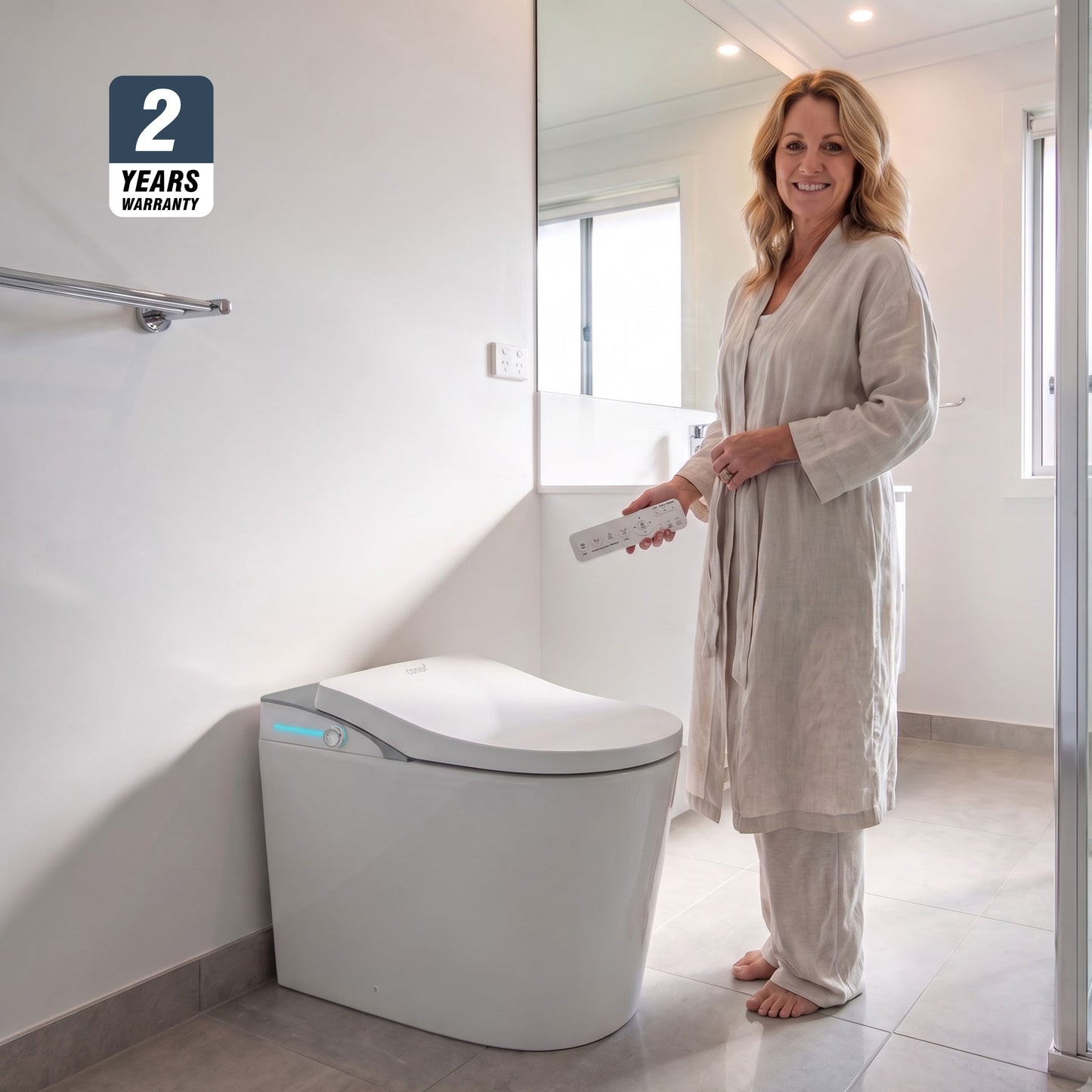 Conor Viora Grey Smart Bidet Toilet - Auto-Open Lid, Heated Seat and Infrared UV Hygiene conors.com.au 