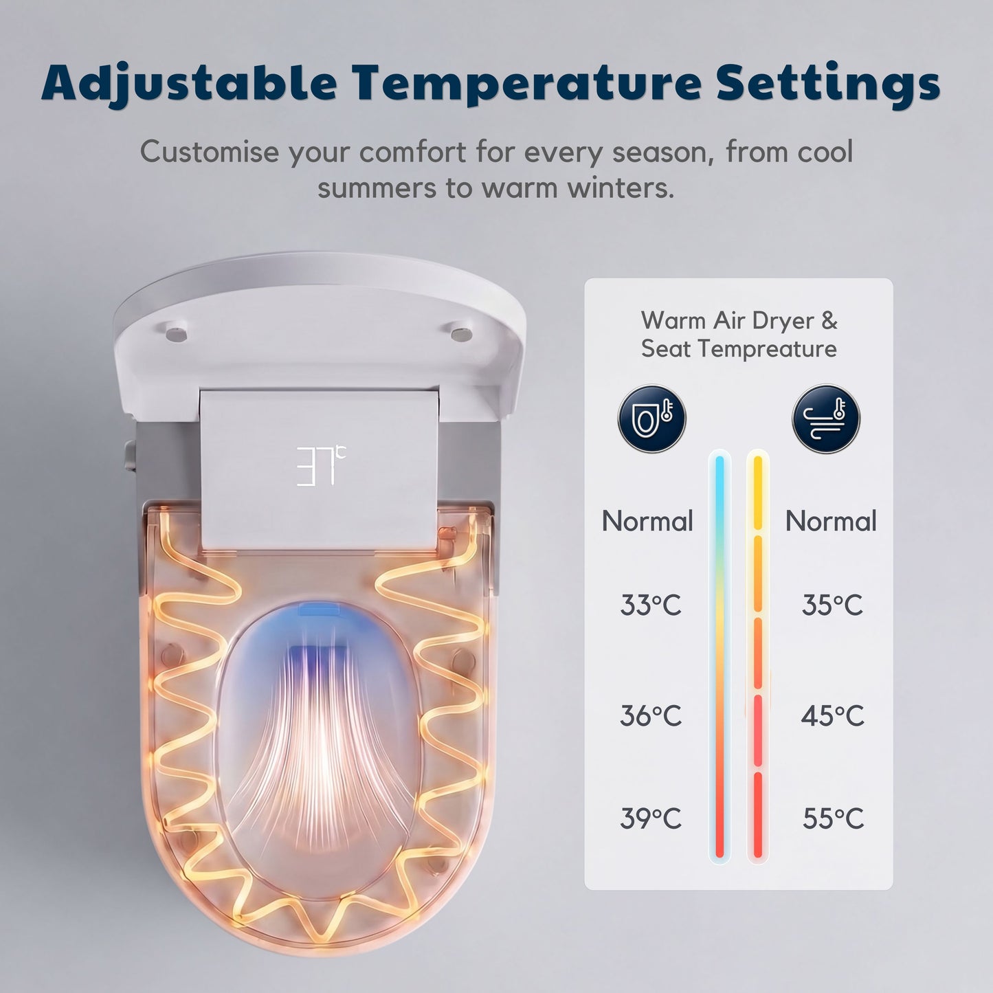 Conor Viora Grey Smart Bidet Toilet - Auto-Open Lid, Heated Seat and Infrared UV Hygiene conors.com.au 