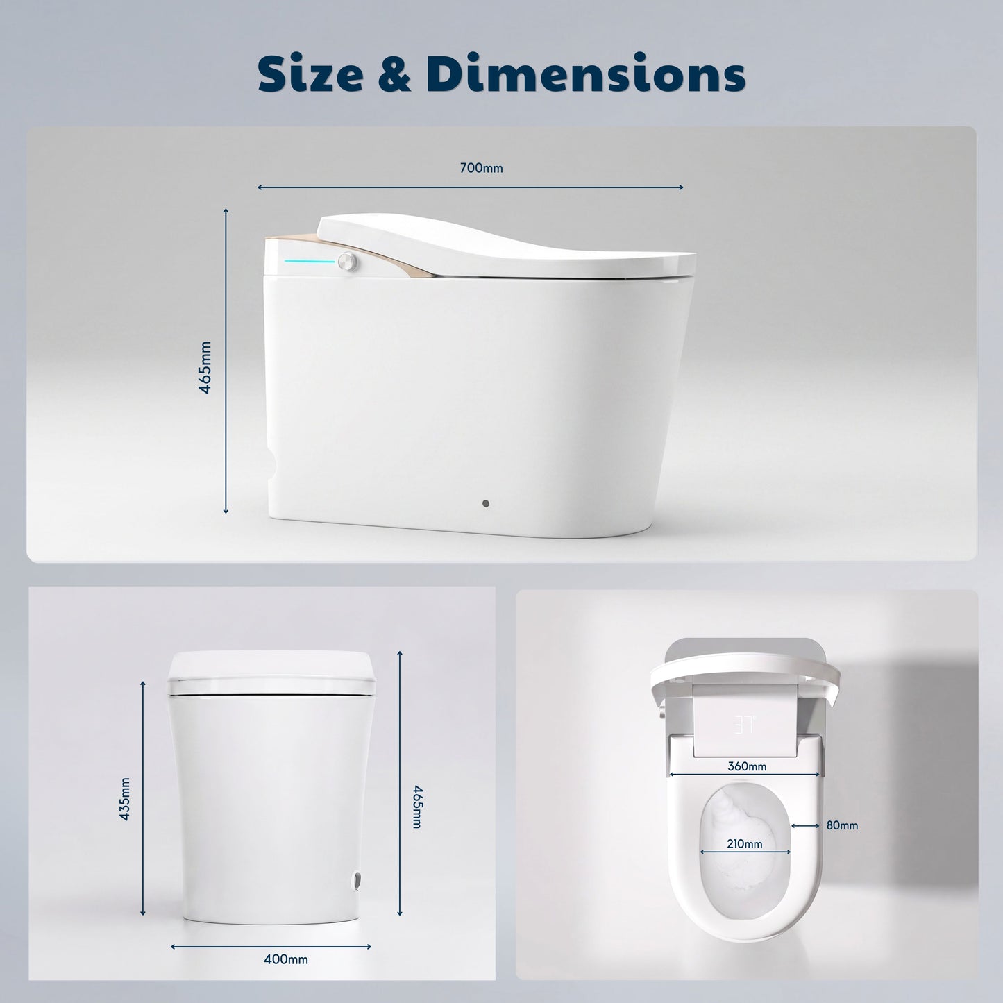 Conor Viora Grey Smart Bidet Toilet - Auto-Open Lid, Heated Seat and Infrared UV Hygiene conors.com.au 