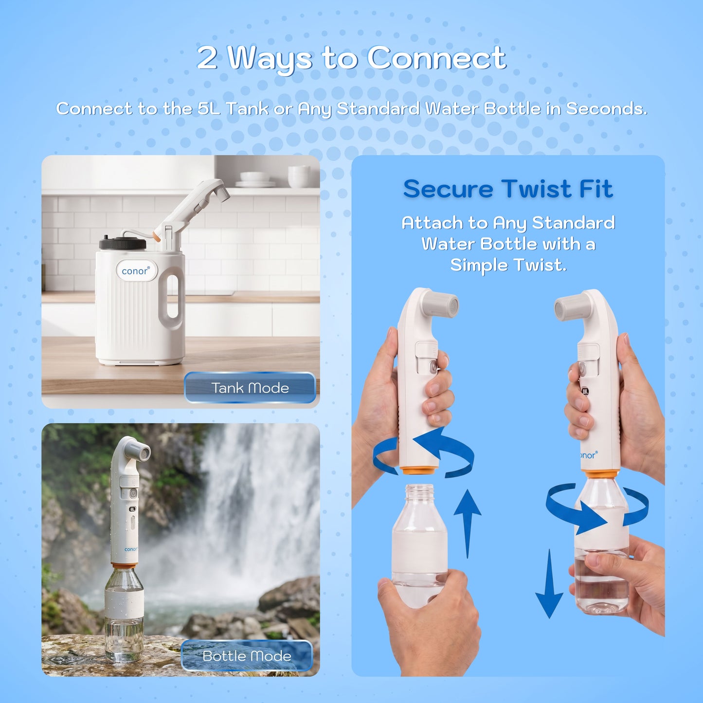 Rinora Portable Bidet Sprayer with 5L Water Reservoir Conor 