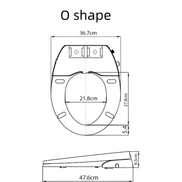 Conor Bidet Toilet Seat O Shape Dimensions